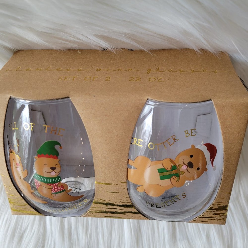 Otter Stemless Wine Glass Set